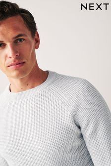 Gris clair - Pull texturé en maille régulière (D71688) | €12