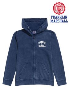 Franklin & Marshall Blue Arch Zip Hoodie (D71708) | ₪ 163 - ₪ 196