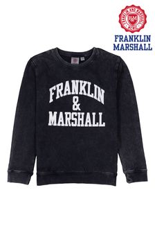 Franklin & Marshall Black Vintage Arch Crew Sweat Top (D71714) | ₪ 140 - ₪ 168