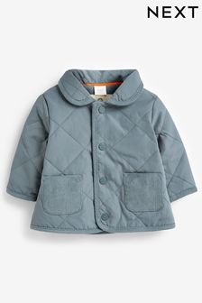 Navy Blue Quilted Collar Baby Jacket (0mths-2yrs) (D71799) | €18 - €19
