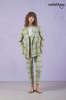 ottod Ame Bright Blue Check Double Breasted Blazer (D71818) | €120