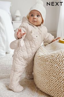 Ecru Cream Character Quilted Baby All-In-One Pramsuit (D71872) | SGD 53 - SGD 57