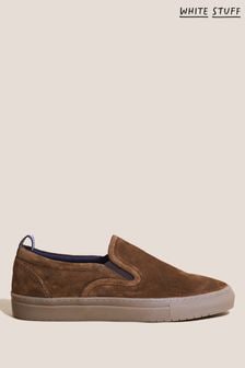 White Stuff Brown Suede Slip On Trainers (D71894) | €34