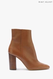 Mint Velvet Tan Brown Ankle Lyra Boots (D72075) | €99