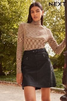 Neutral Spacedye Ribbed Roll Neck Jumper (D72169) | €13