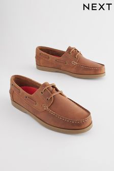 Tan/Brown Classic Leather Boat Shoes (D72252) | $95