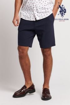 -U.s. Polo Assn. Modre moške elegantne chino kratke hlače z vafljasto teksturo (D72512) | €30