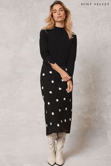 Mint Velvet Bella Black  Print Slip Dress Set (D72718) | $262
