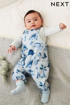 Pale Blue Jersey Baby Dungarees And Bodysuit (0mths-2yrs) (D72730) | EGP517 - EGP578