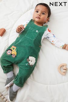 Green Baby Appliqué Corduroy Dungarees And Jersey Bodysuit Set (0mths-2yrs) (D72731) | BGN 63 - BGN 69