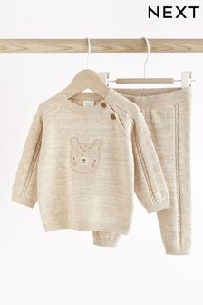 Neutral Knitted Baby Jumper And Leggings Set (0mths-2yrs) (D72915) | OMR10 - OMR11