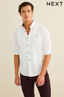 White Textured Long Sleeve Shirt (D72923) | $61