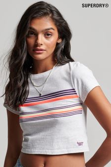 Superdry Grey Vintage Stripe Crop T-Shirt (D73012) | €25