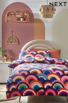 Multi Rainbow Duvet Cover and Pillowcase Set (D73472) | $18 - $27