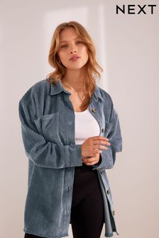 Синий - Вельветовая легкая куртка (D73503) | €29