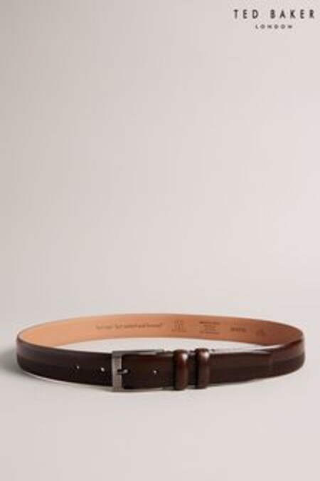 Ted Baker Harvii Choc Etched Brown Leather Belt (D73545) | 67 €