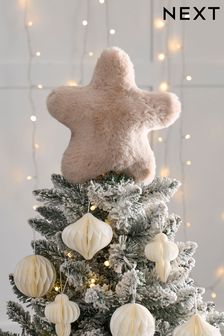 Natural Faux Fur Star Christmas Tree Topper (D73718) | kr134