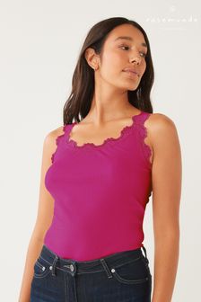 Rosemunde Silk Blend Top with Lace Detail (D73926) | €30