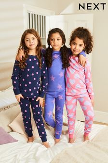 Heart, Spot And Star Pyjamas 3 Pack (9mths-12yrs)