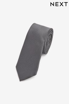 Jasnoszary - Jedwabny krawat z teksturą (D73963) | 110 zł