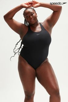 Speedo Womens Plus Size Black ECO Endurance+ Medalist Black Swimsuit