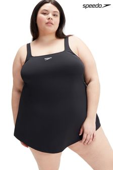 Speedo Womens Plus Size Black Swim Black Dress