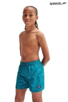 Niebieskie chłopięce szorty kąpielowe Speedo 13" z nadrukiem (D74041) | 62 zł