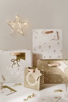 Set of 4 Gold Christmas Gift Bags (D74109) | kr67