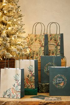 Set of 6 Berries Christmas Gift Bags (D74112) | kr90