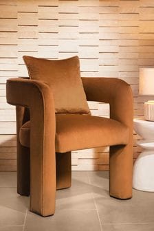Soft Velvet Caramel Ochre Camden Accent Chair (D74255) | €245