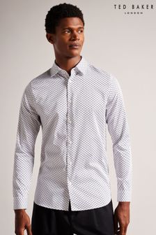 Ted Baker wit Willuw overhemd met lange mouwen en geometrische print (D74287) | €69