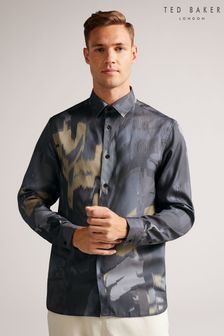 Ted Baker Mordun Grey Long Sleeve Abstract Butterfly Print Shirt (D74301) | 134 €