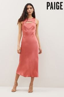 Розовое шелковое платье макси Paige Aurem (D74358) | €251