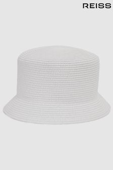 Reiss White Lexi Bucket Woven Bucket Hat (D74466) | €68