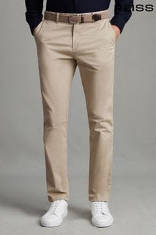 Reiss Stone Pitch Slim Fit Washed Cotton Blend Chinos (D74487) | 135 €