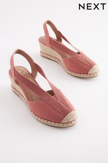 Pink Extra Wide Fit Forever Comfort® Elastic Closed Toe Wedges (D74716) | €20