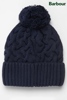 Barbour® Navy Gainford Cable Knit Beanie Hat (D74756) | ₪ 191