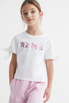 Розовый с рисунком - Хлопковая футболка с принтом Reiss Tally (D74785) | €27