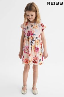 Rosa - Reiss Dahlia Jersey-Kleid mit Blumenprint (D74787) | 61 €