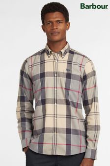 Barbour® Stone Glendale Tartan Check Long Sleeve Cotton Shirt (D74888) | €41.50