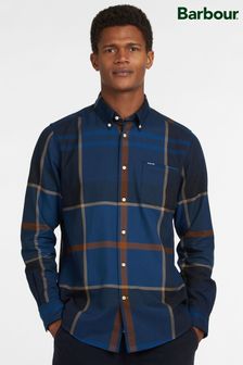 Barbour® Navy Dunoon Tartan Check Long Sleeve Cotton Shirt (D74891) | AED526