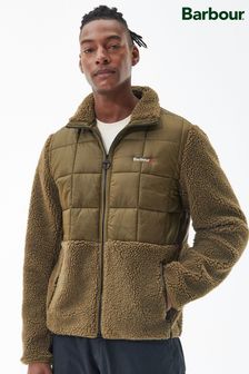 Barbour® Khaki Green Lowfell Borg Fleece Hybrid Quilted Jacket (D74940) | €83