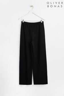 Oliver Bonas Black Jersey Wide Leg Trousers (D75006) | €41.50