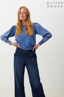 Oliver Bonas Stückgefärbtes Sweatshirt, Blau (D75010) | 34 €