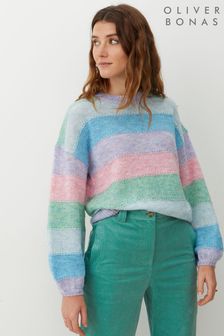 Oliver Bonas Blue Over The Rainbow Stripe Knitted Jumper (D75062) | 74 €