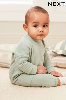 Sage Green Baby Cosy Sweatshirt and Joggers Set (D75212) | 59 QAR - 69 QAR