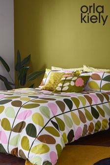 Orla Kiely Green Multi Stem 100% Cotton Duvet Cover and Pillowcase Set (D75234) | $94 - $171