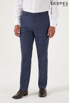 Skopes Anello Check Tailored Fit Suit Trousers (D75237) | SGD 114