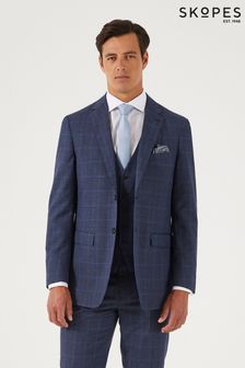 Skopes Anello Blue Check Tailored Fit Suit Jacket (D75239) | KRW234,800