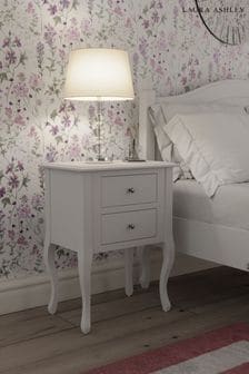 Laura Ashley White Rosalind 2 Drawer Side Table (D75326) | €366